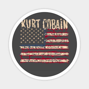 Kurt Cobain American Flag With Lyrics Magnet